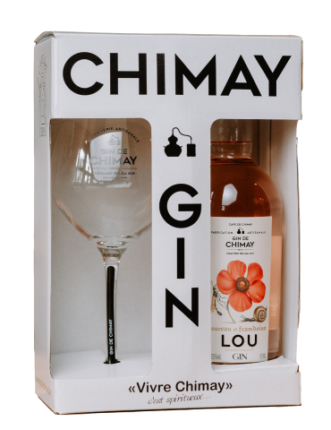 Coffret Lou Gin 50cL + 1 Verre | Cadeau Gin Floral - Cave de Chimay
