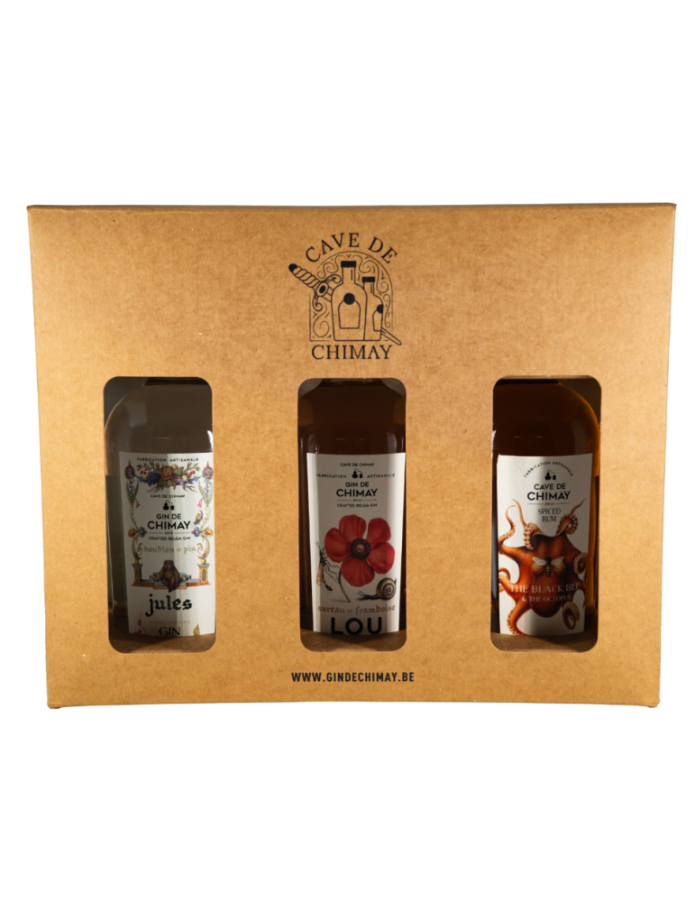 Coffret Jules Gin, Lou Gin & Rum 50cL | Trio - Cave de Chimay